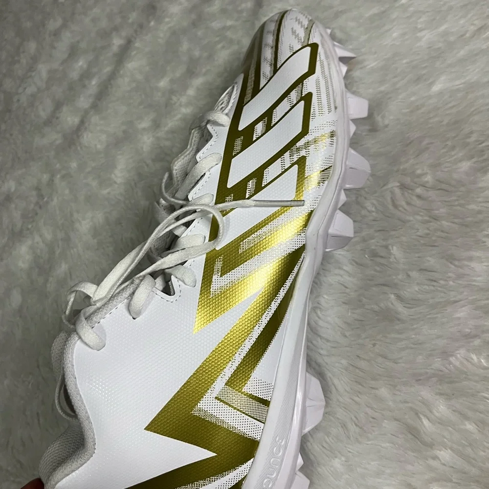 ADIDAS Freak Spark 23 Mid Top White And Gold Football Cleats Size 10.5